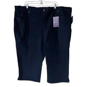 Gloria Vanderbilt Amanda Capri NWT 24W Black Flex Stretch Comfort Boho Chic